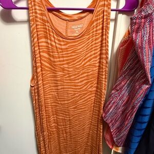 Nine West Vibrant Orange Zebra Tank Top